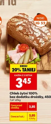 Chleb żytni 100% bez dodatku drożdży promocja w Biedronka