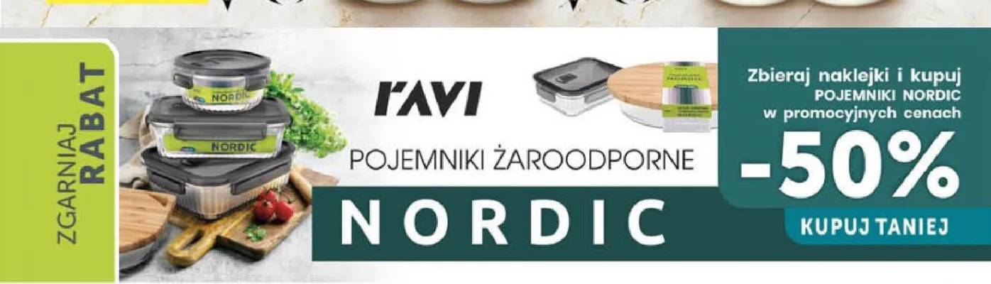 Pojemniki żaroodporne Ravi Nordic promocja w Delikatesy Centrum