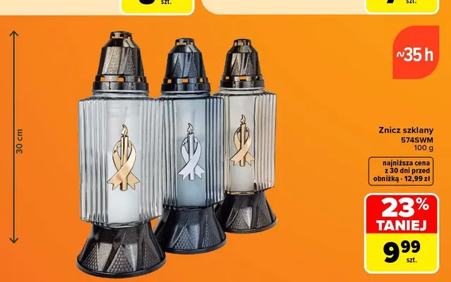 Znicz szklany 574SWM promocja w Carrefour