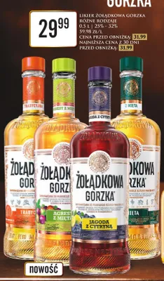 Likier Żołądkowa Gorzka Jagoda z Cytryną promocja w Dino