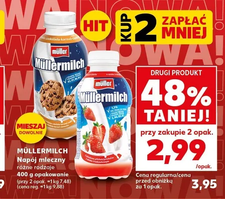 Napój mleczny Müllermilch czekolada karmel ciastko promocja w Kaufland