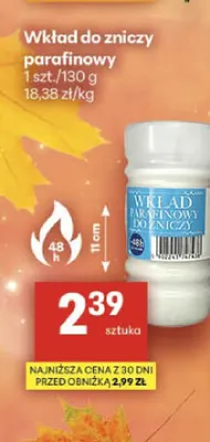 Wkład do zniczy parafinowy promocja w Delikatesy Centrum