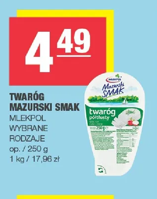 Twaróg Mazurski Smak Mlekpol promocja w SPAR
