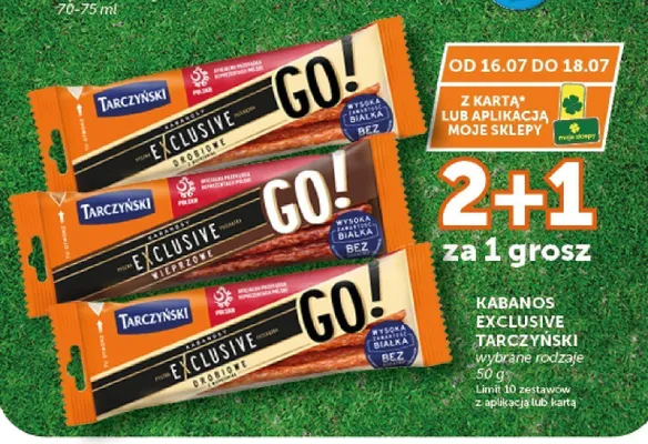 Kabanosy Exclusive Drobiowe Tarczyński Go! promocja w Euro Sklep