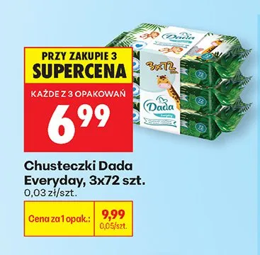 Chusteczki Dada Everyday 3-pak promocja w Biedronka