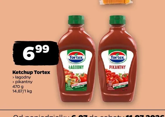 Ketchup Tortex łagodny promocja w Netto
