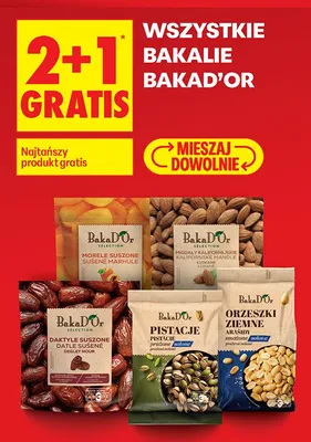 Wszystkie bakalie 2+1 gratis promocja w Biedronka