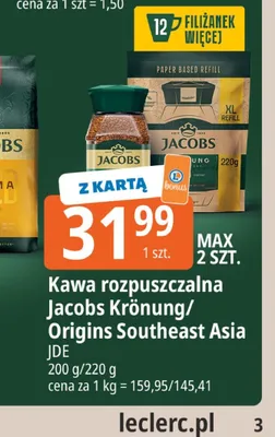 Kawa rozpuszczalna Jacobs Origins Southeast Asia promocja w Leclerc