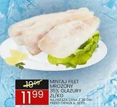 Mintaj filet mrożony, glazury 2l/kg promocja w Wafelek