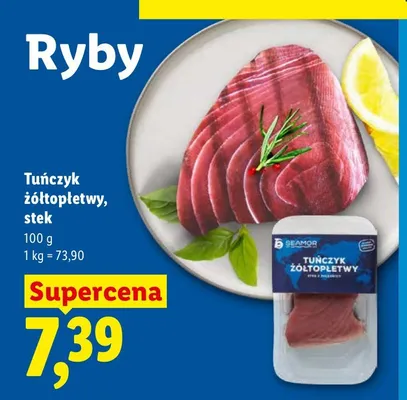 Tuńczyk żółtopłetwy stek Seamor promocja w Lidl