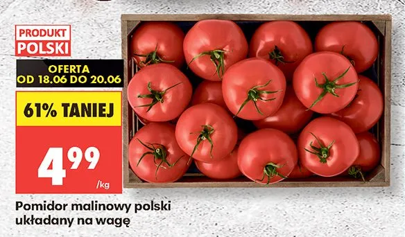 Pomidor malinowy polski układany na wagę promocja w Biedronka