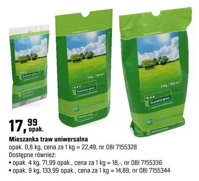 Mieszanka traw uniwersalna promocja w OBI