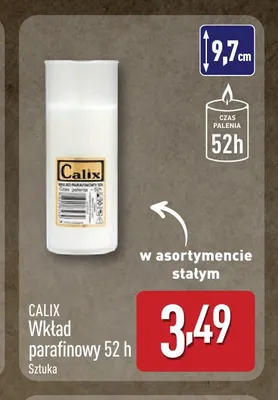 Wkład parafinowy 52 h Calix promocja w Aldi