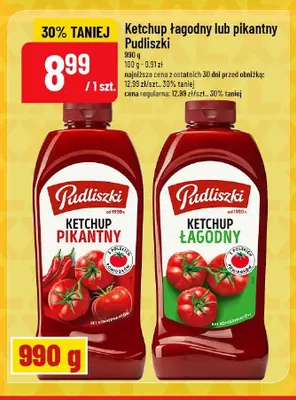 Ketchup łagodny Pudliszki promocja w POLOmarket