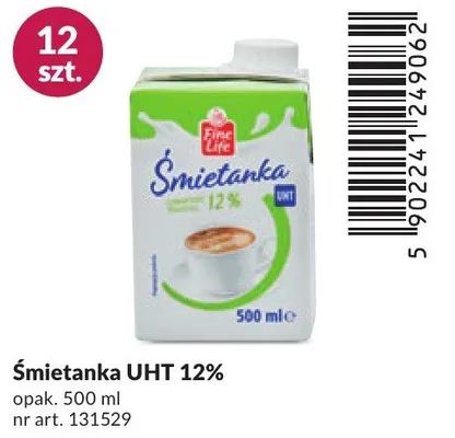 Śmietanka UHT 12% promocja w Makro