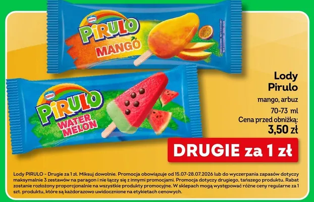 Lody Pirulo Mango promocja w Żabka
