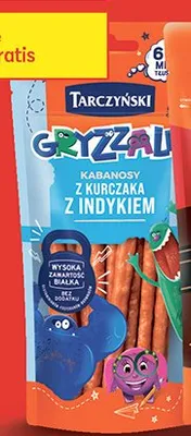 Kabanosy z kurczaka z indykiem Tarczyński Gryzzale promocja w Biedronka