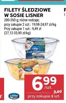 Filety śledziowe w sosie Lisner promocja w Stokrotka