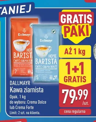 Kawa ziarnista Crema Forte Dallmayr promocja w Aldi