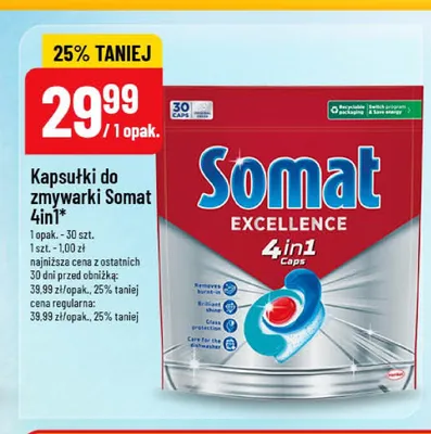 Kapsułki do zmywarki Somat Excellence 4in1 promocja w POLOmarket