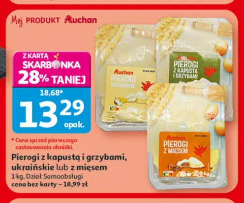 Pierogi z kapustą i grzybami Auchan promocja w Auchan