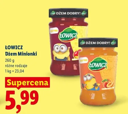 Dżem truskawkowy Minionki Łowicz promocja w Lidl