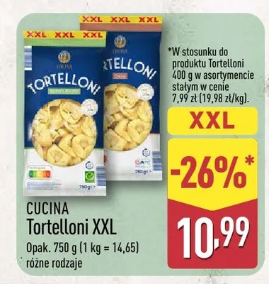Tortelloni XXL różne rodzaje promocja w Aldi