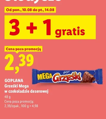 Wafel Grześki Mega w czekoladzie deserowej promocja w Lidl
