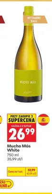 Wino białe Mucho Más White promocja w Biedronka