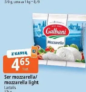 Ser mozzarella light Galbani promocja w Leclerc