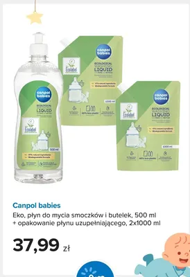 Eko płyn do mycia smoczków i butelek 500 ml + opakowanie płynu uzupełniającego 2x1000 ml Canpol Babies promocja w Smyk