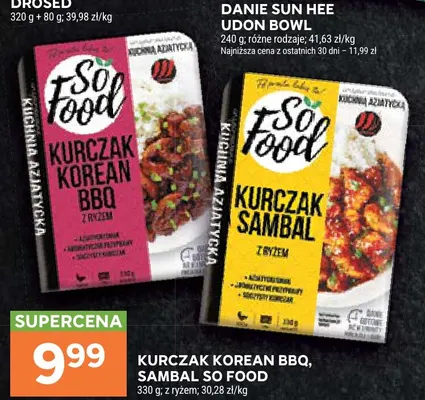 Kurczak Korean BBQ z ryżem So Food promocja w Stokrotka