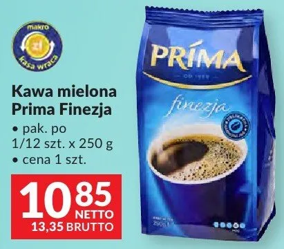 Kawa mielona Prima Finezja promocja w Makro