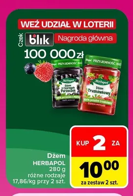 Dżem truskawkowy Herbapol promocja w Carrefour