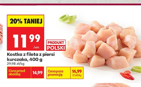 Kostka z fileta z piersi kurczaka promocja w Biedronka