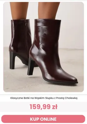 Klasyczne botki na wąskim słupku z prostą cholewką Reneé promocja w Renee