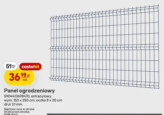 Panel ogrodzeniowy antracytowy promocja w Castorama