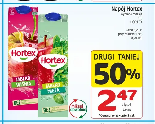 Napój Hortex Jabłko Wiśnia promocja w Marketvita