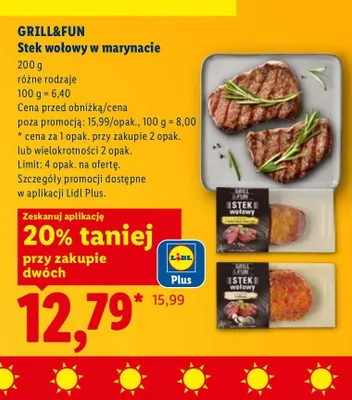 Stek wołowy w marynacie Grill&Fun promocja w Lidl