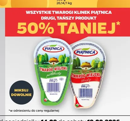 Twaróg wiejski tłusty Piątnica promocja w Netto