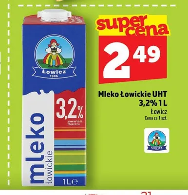 Mleko Łowickie UHT 3,2% promocja w TOPAZ