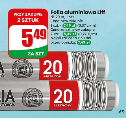 Folia aluminiowa Liff 20 m promocja w Dino