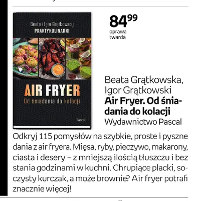 Książka Beata Grątkowska, Igor Grątkowski Air Fryer. Od śniadania do kolacji promocja w Empik