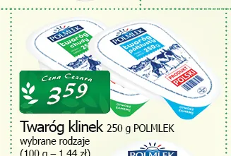 Twaróg klinek chudy Polmlek promocja w CEZAR Delikatesy