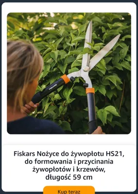 Nożyce do żywopłotu Fiskars HS21 promocja w Amazon