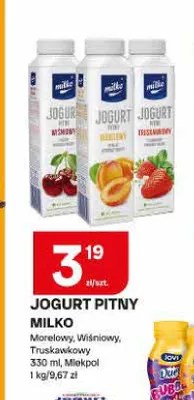 Jogurt pitny Milko Morelowy promocja w Chorten