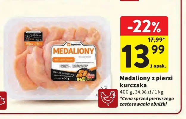 Medaliony z piersi kurczaka SuperDrob promocja w Intermarche