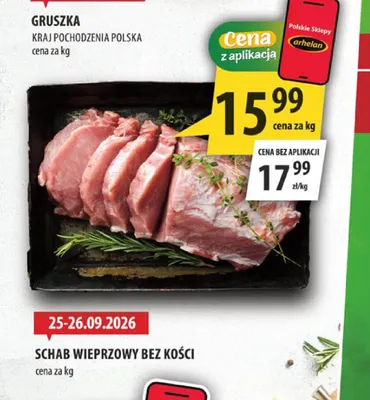 Schab wieprzowy bez kości promocja w Arhelan