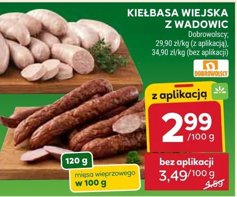 Kiełbasa wiejska z wadowic promocja w Stokrotka