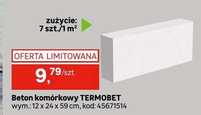 Beton komórkowy TERMOBET promocja w Leroy Merlin